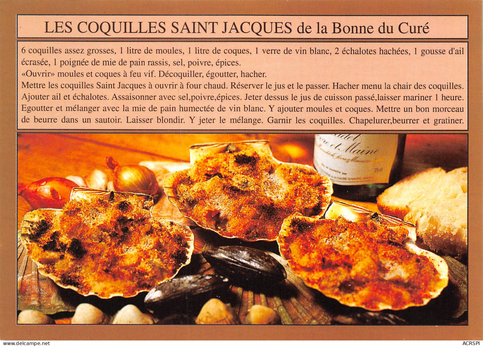Recette Coquilles Saint Jacques De La Bonne Du Curé NANTES  N° 76 \MK3029 - Recetas De Cocina
