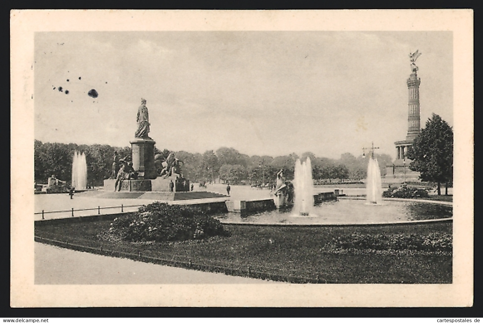 AK Berlin-Tiergarten, Ansicht Von Bismarckdenkmal Und Siegessäule  - Tiergarten