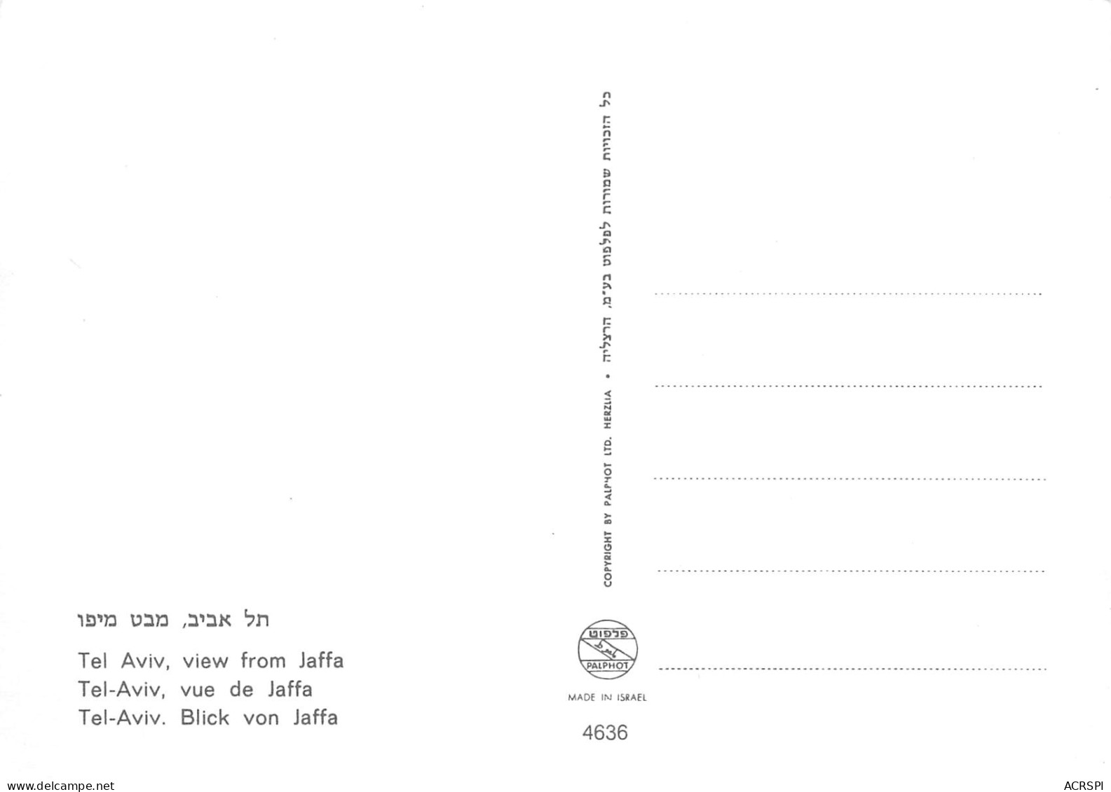  Israël ISRAEL  TEL AVIV View From JAFFA   N°37 \ MK3030  יפו. תל �?ביב. ישר�?ל - Israel