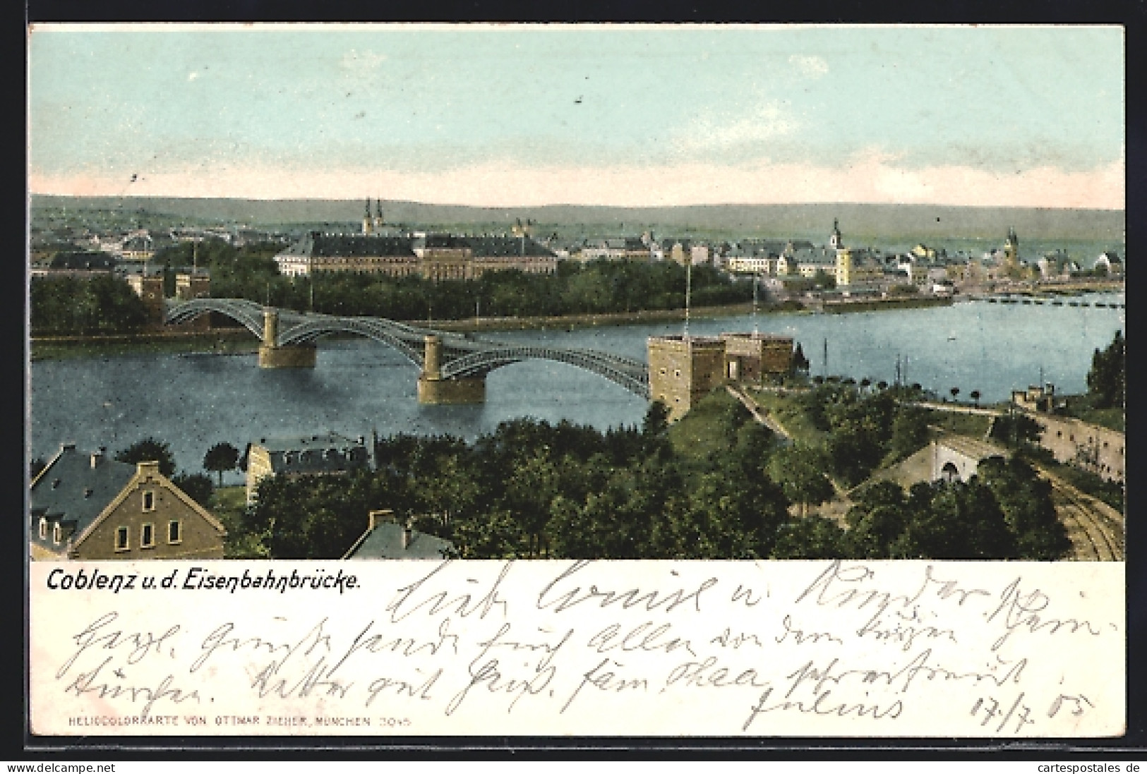 AK Koblenz, Ortsansicht U. D. Eisenbahnbrücke  - Koblenz