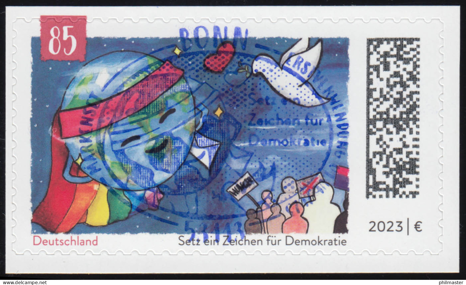 3772 Setz Ein Zeichen Für Demokratie, Selbstklebend, EV-O Bonn - Used Stamps