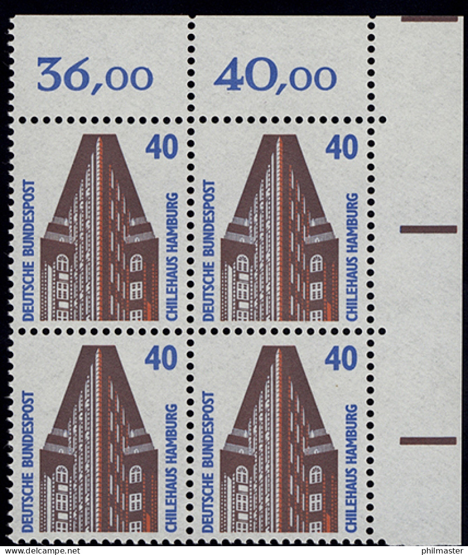 1379 SWK 40 Pf Eck-Vbl. Or ** Postfrisch - Unused Stamps