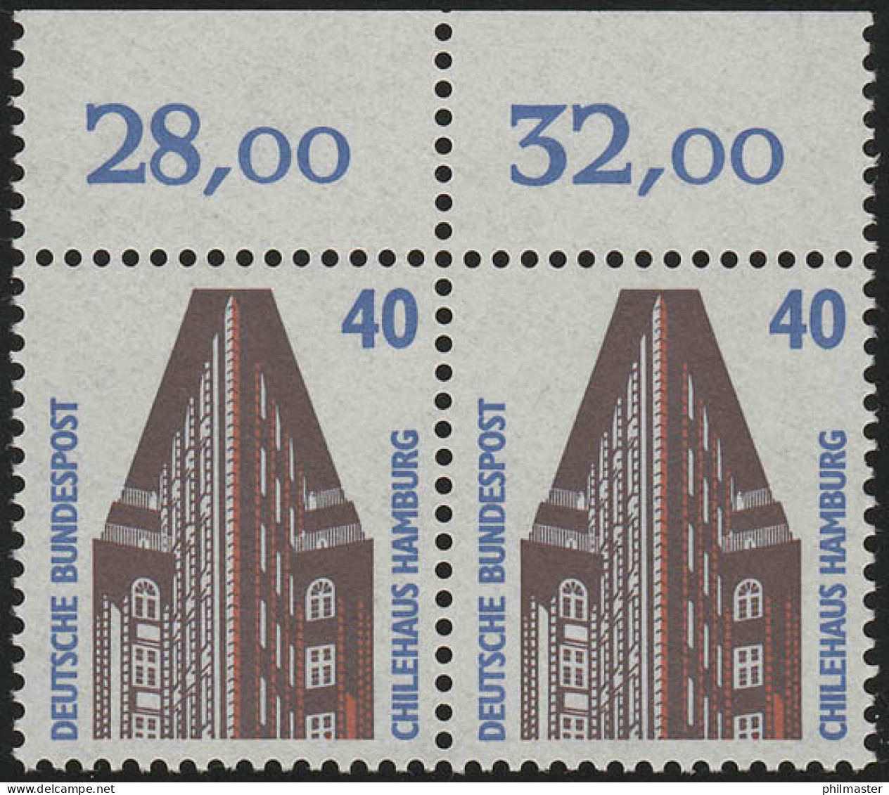 1379 SWK 40 Pf Paar OR ** Postfrisch - Unused Stamps