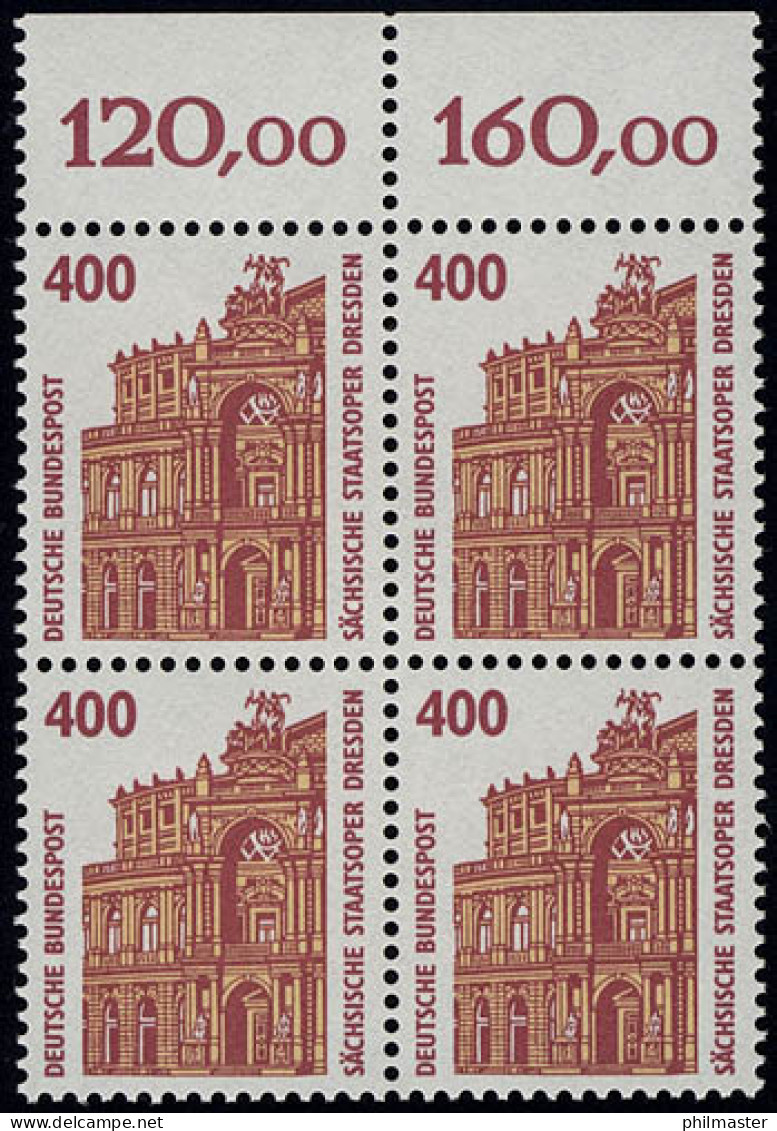 1562 SWK 400 Pf OR-Viererbl. ** Postfrisch - Unused Stamps