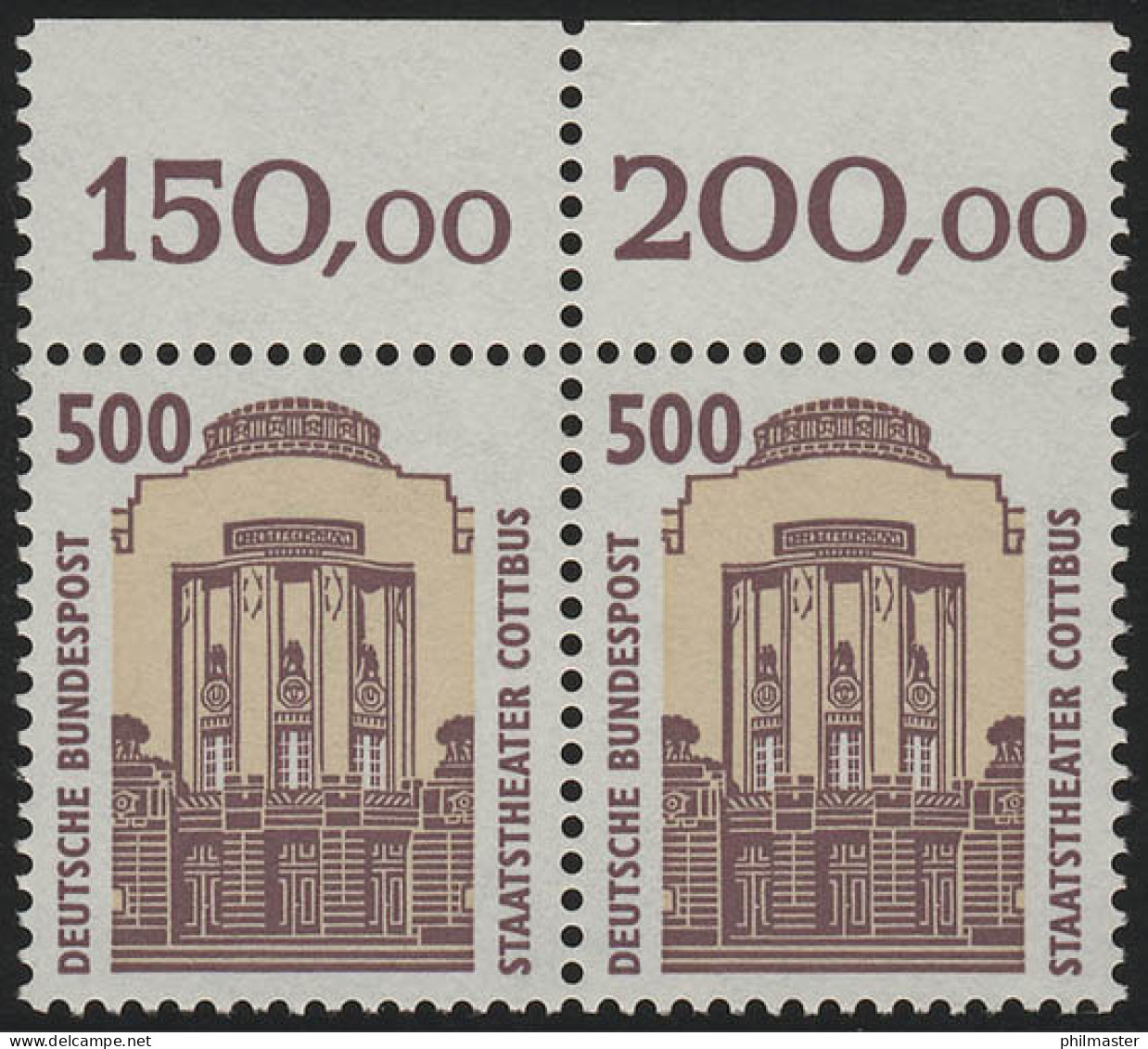 1679 SWK 500 Pf Paar OR ** Postfrisch - Unused Stamps