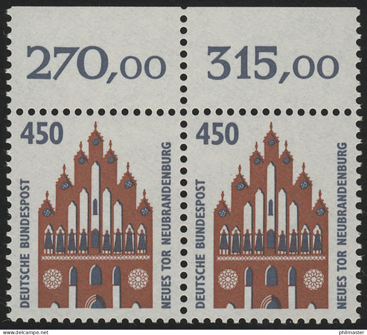 1623 SWK 450 Pf Paar OR ** Postfrisch - Unused Stamps