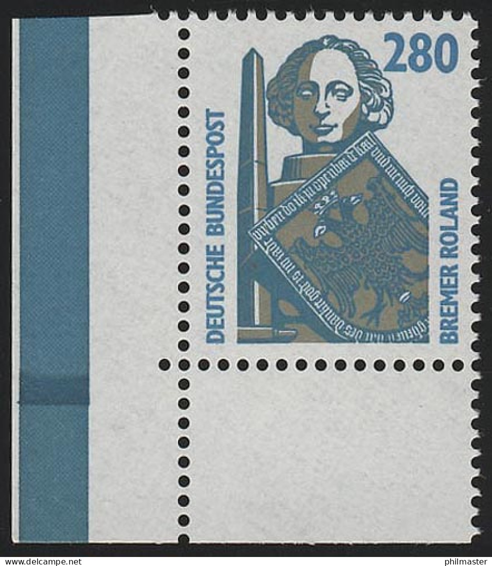 1381 SWK 280 Pf Ecke Ul MIT Naht ** Postfrisch - Unused Stamps