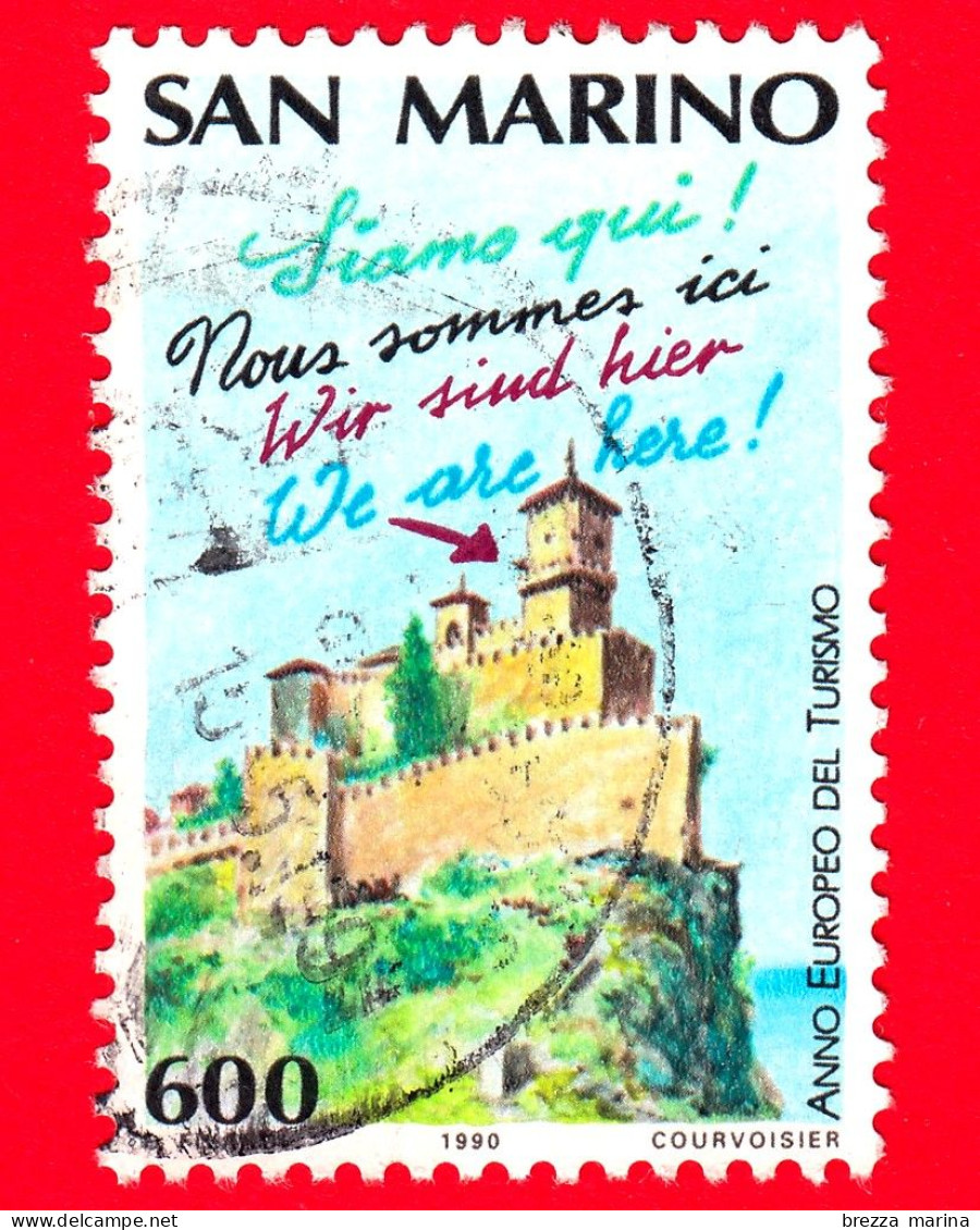 SAN MARINO - Usato - 1990 - Anno Europeo Del Turismo - Rocca Di San Marino  - 600 - Gebruikt