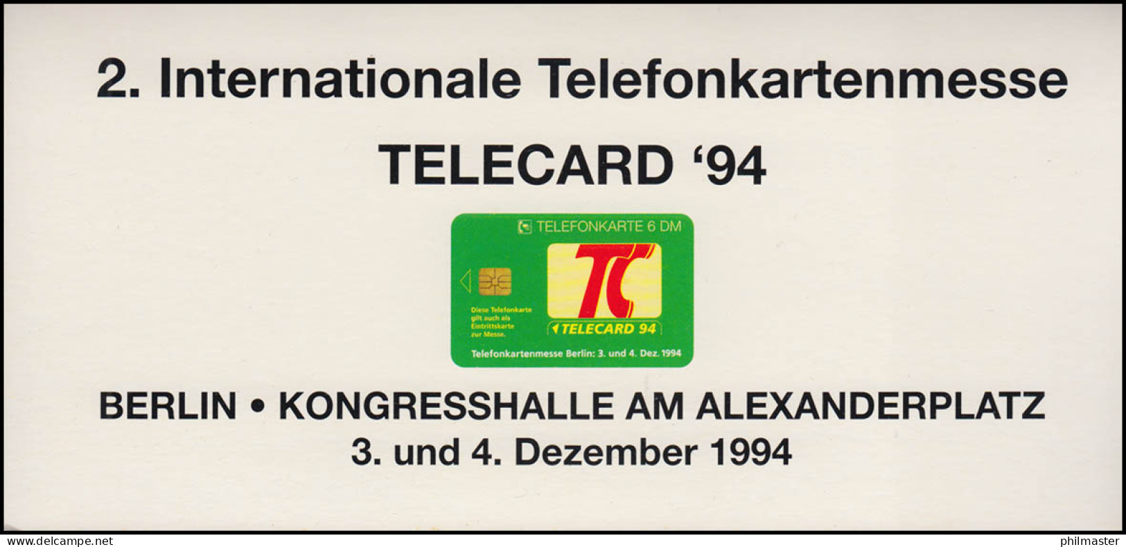 2. Internationale Telefonkartenmesse TELECARD'94 Folder Mit 3 Karten Ungebraucht - Andere & Zonder Classificatie