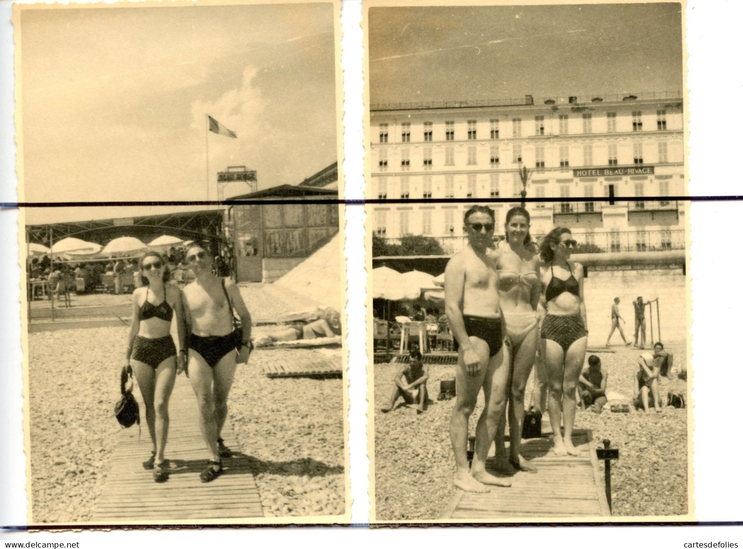 2 PHOTOGRAPHIES  . Men. Boy . Homme Et 2 Femmes . Torse Nu En Slip De Bain Short . - Persone Anonimi