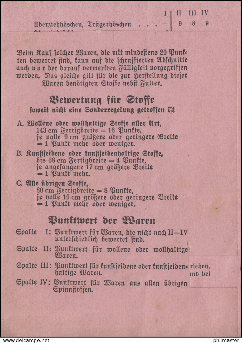 Gemeinde Unterrieden / Witzenhausen 2. Reichskleiderkarte Für Kinder, 1941 - Lettres & Documents