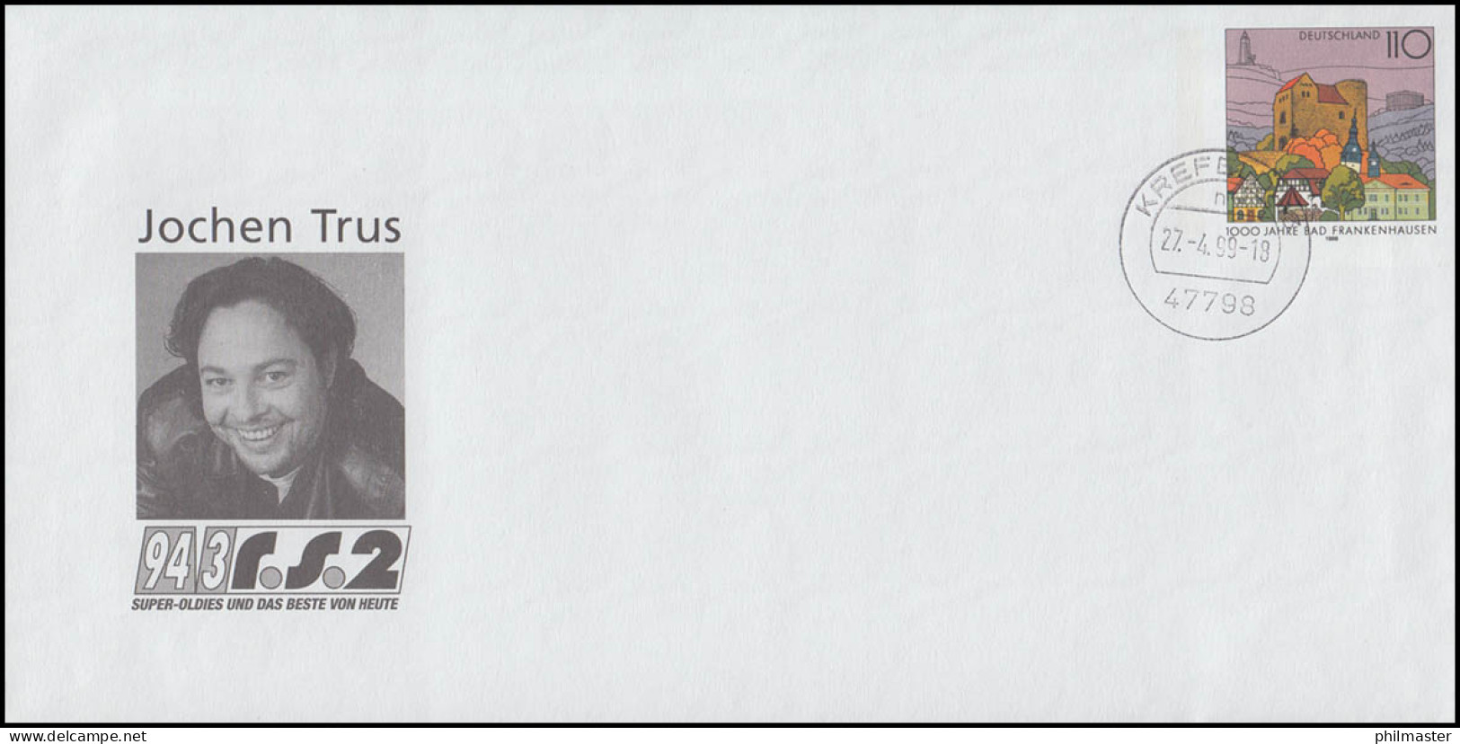 Werbeumschlag WU 2 II Jochen Trus, Abo-Auflage, KREFELD 27.3.1999 - Enveloppes - Neuves