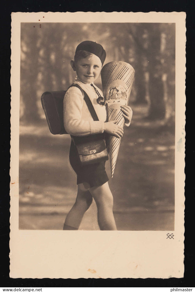 Foto AK Nr. 1791 ABC Schütze In Kurzen Hosen Schultüte Mütze, Dresden 14.8.1943 - Autres & Non Classés