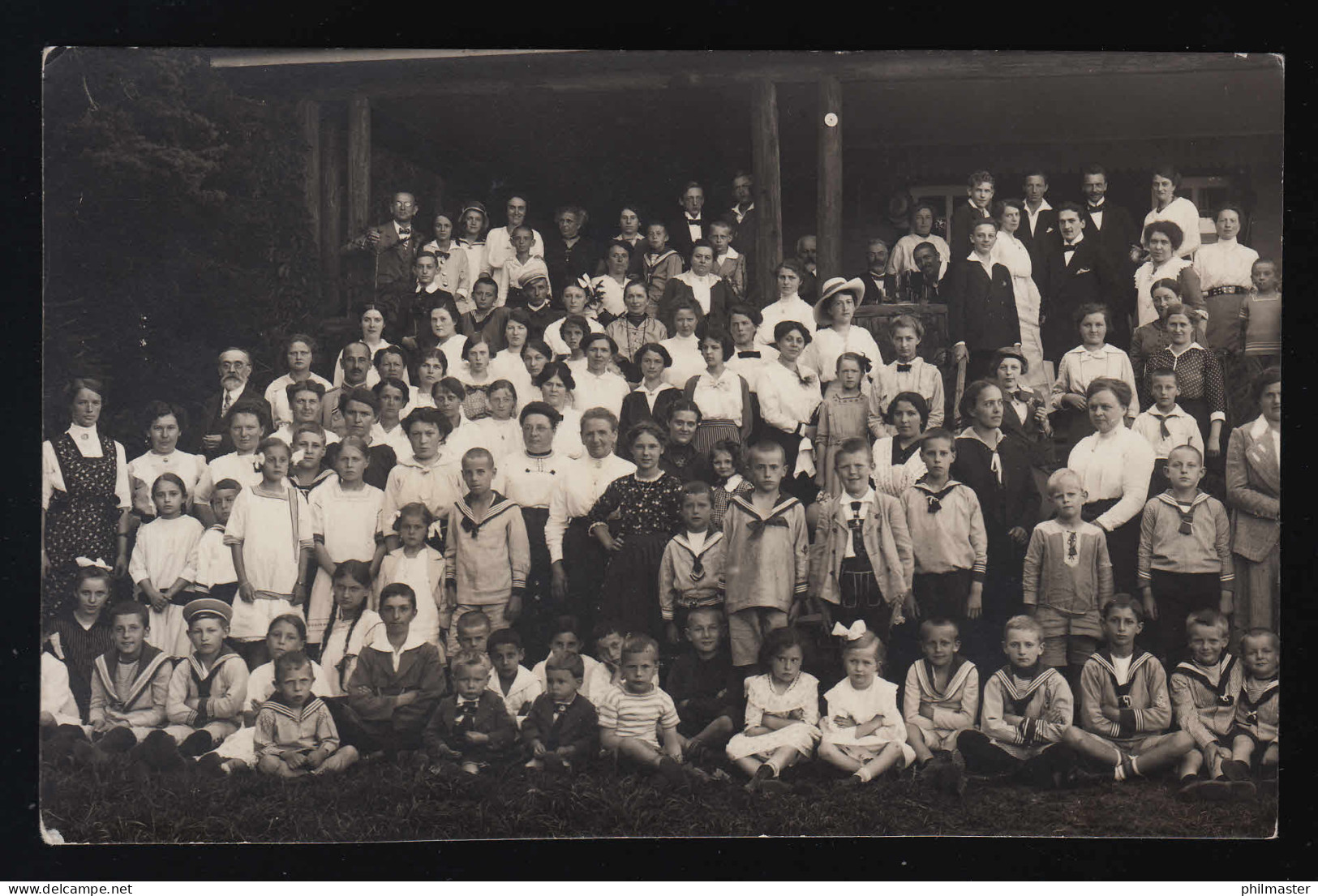 Foto AK Eltern Schüler Kinder Lehrer, Atelier Albert Wehinger, Bad Dürrheim 1915 - Autres & Non Classés