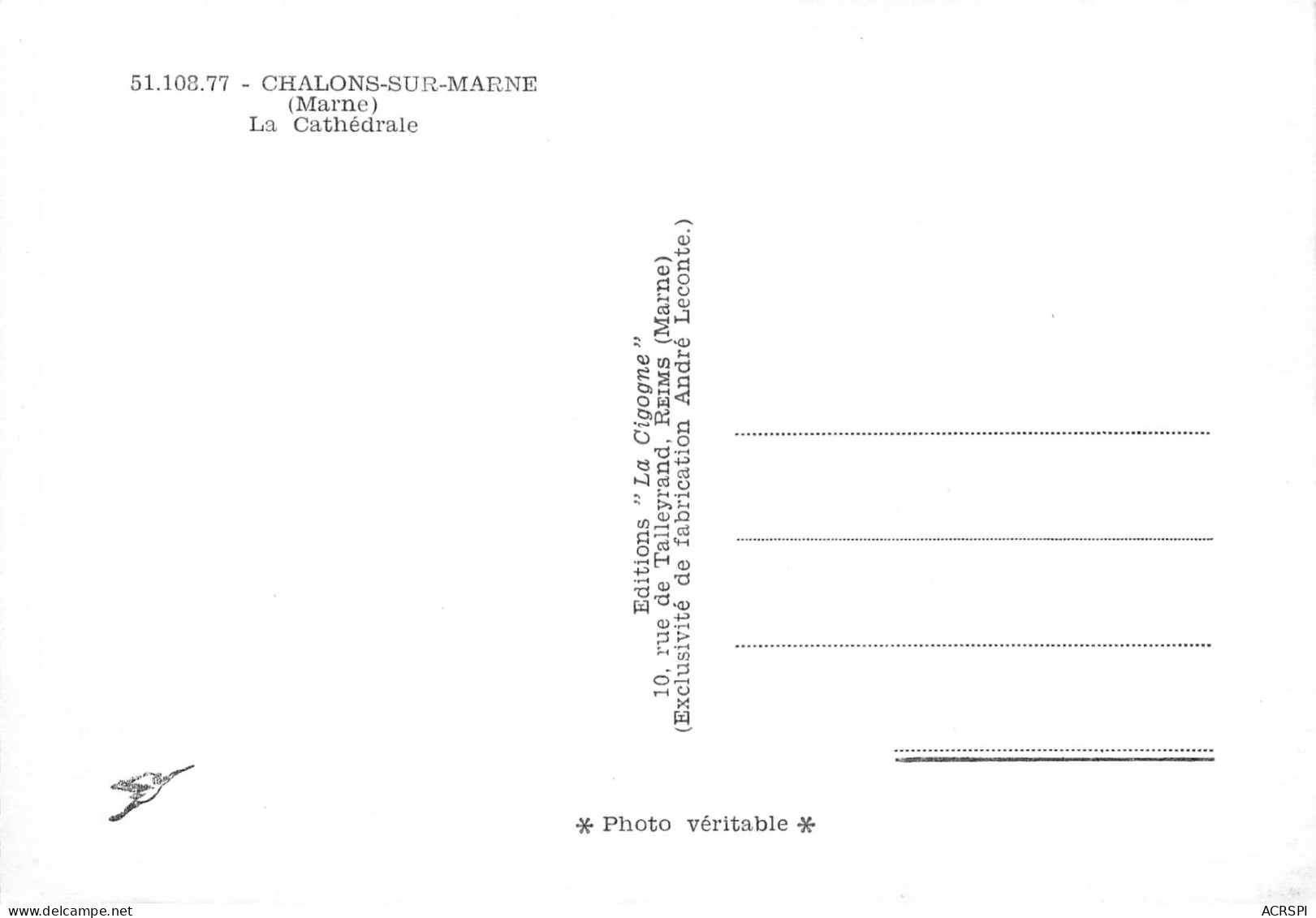 51 CHALONS SUR MARNE  La Cathédrale  N° 48 \MK3031 - Châlons-sur-Marne