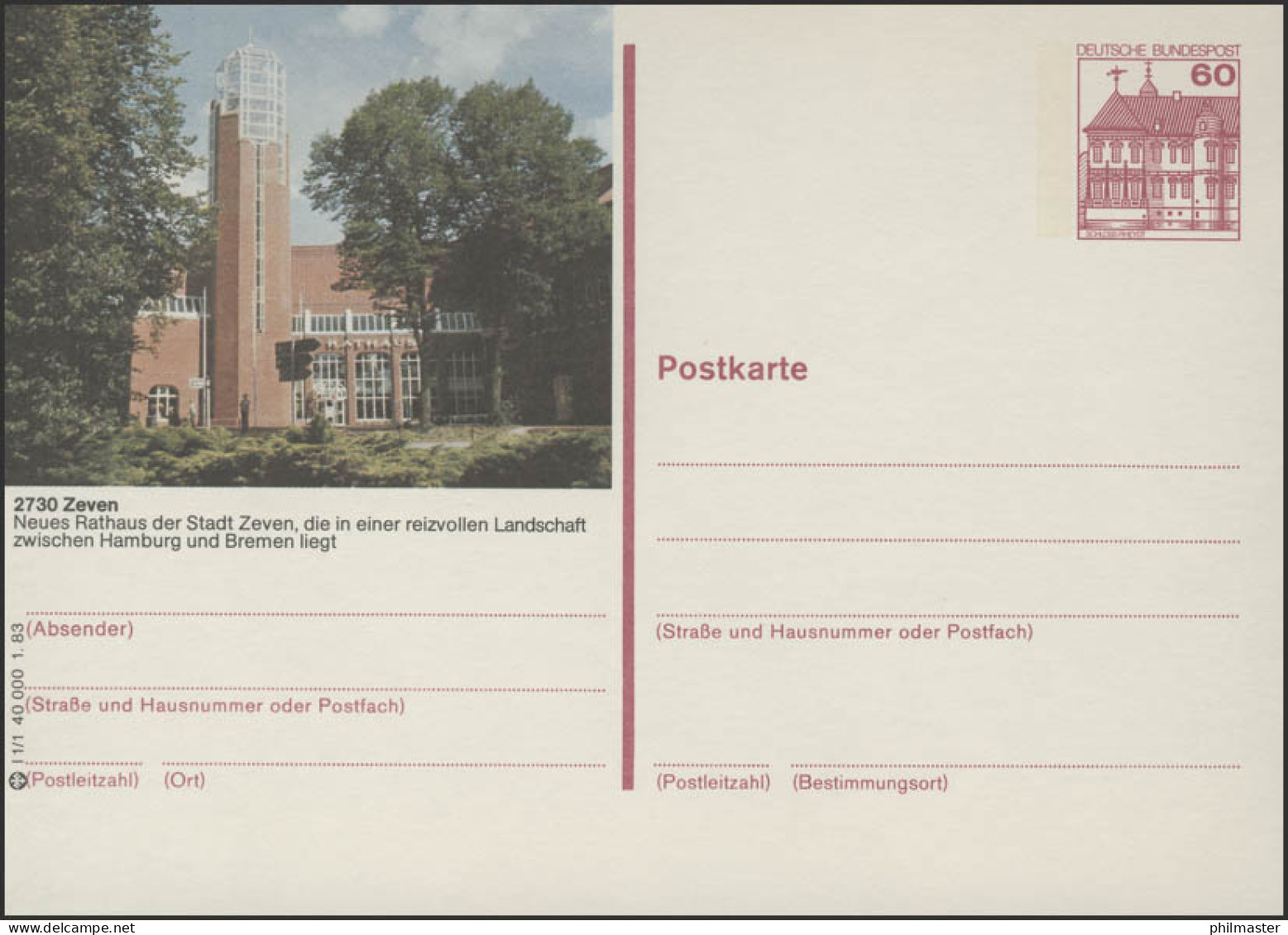 P138-l1/001 - 2730 Zeven, Neues Rathaus ** - Cartoline Illustrate - Nuovi