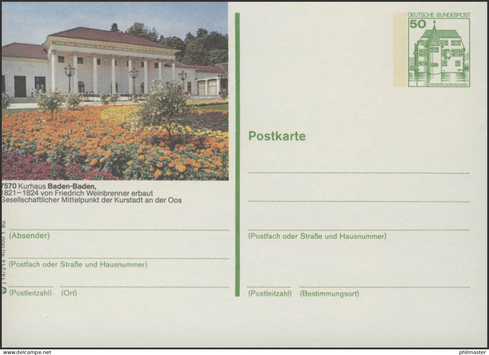 P134-j14/214 - 7570 Baden-Baden, Kurhaus ** - Geïllustreerde Postkaarten - Ongebruikt