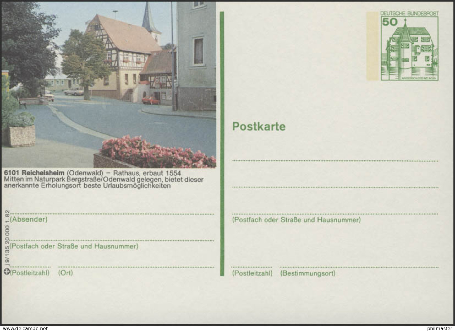 P134-j9/135 - 6101 Reichelsheim, Altes Rathaus ** - Cartoline Illustrate - Nuovi