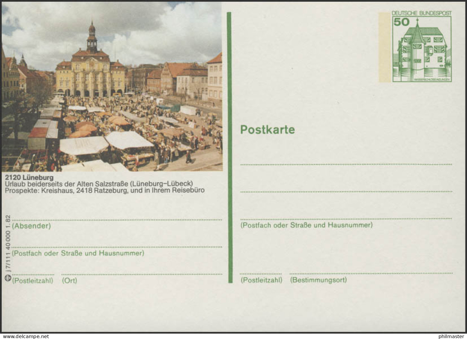P134-j7/111 - 2120 Lüneburg, Rathaus Mit Wochenmarkt ** - Cartes Postales Illustrées - Neuves