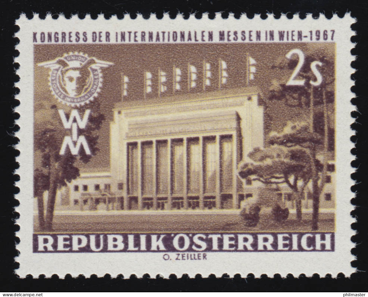 1247 Kongr. Int. Messen Wien, Haupteingang, Emblem UFI über Signet Messe 2 S **  - Unused Stamps