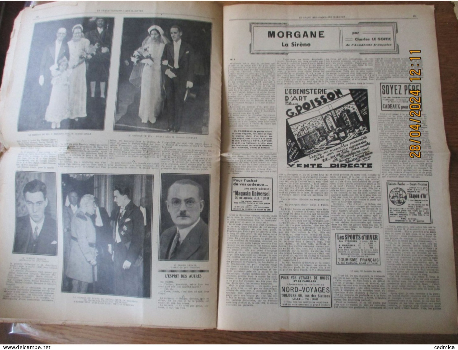 LE GRAND HEBDOMADAIRE ILLUSTRE DU NORD 16 DECEMBRE 1934 LES MANIFESTATIONS DES MUTILES DE GUERRE,OMER BOUCHERY,SPORTS,SA - Picardie - Nord-Pas-de-Calais