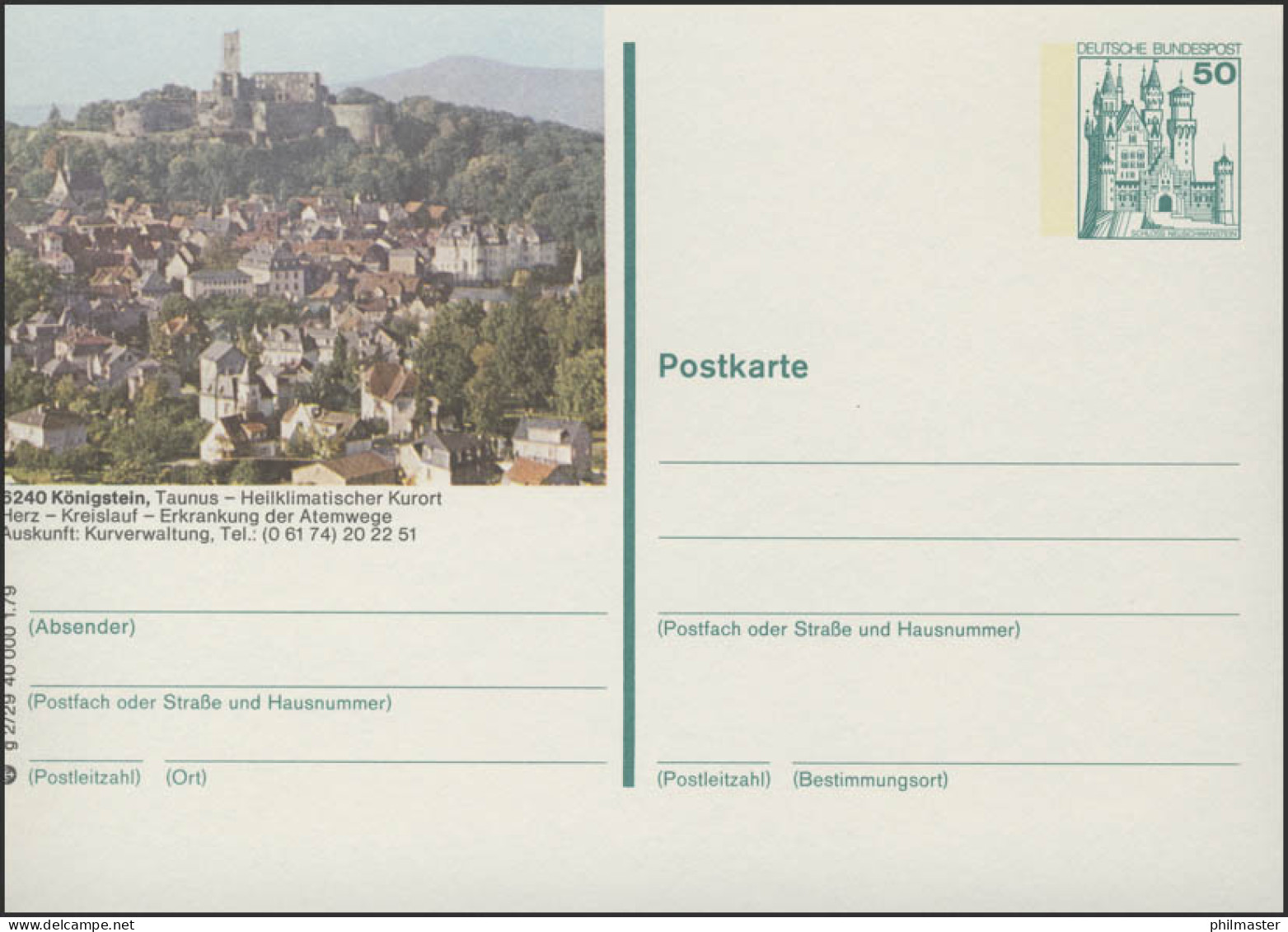 P129-g2/029 - 6240 Königstein, Ortsansicht Mit Burg ** - Cartes Postales Illustrées - Neuves