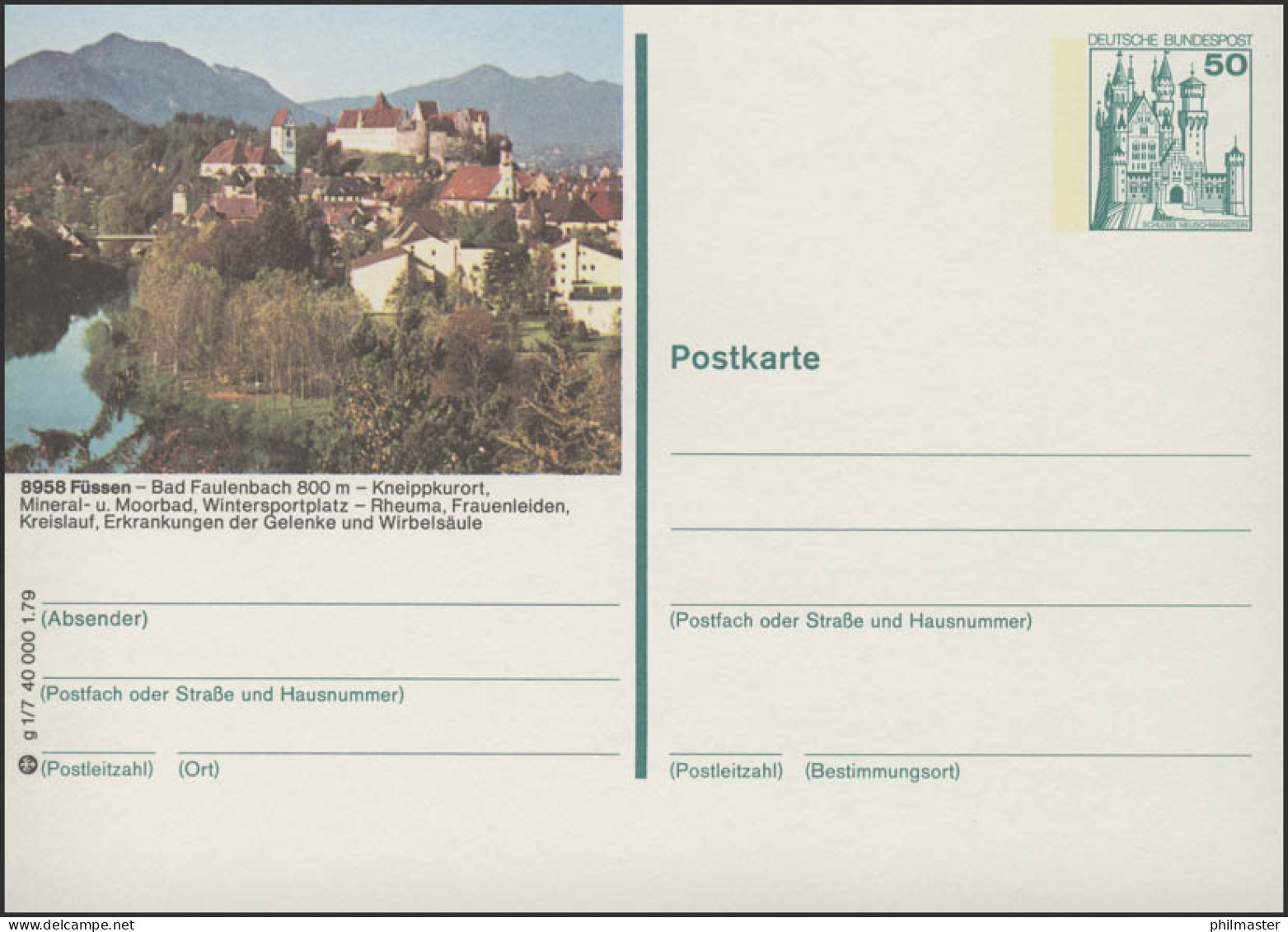 P129-g1/007 - 8958 Füssen, Teilansicht Mit Burg ** - Geïllustreerde Postkaarten - Ongebruikt