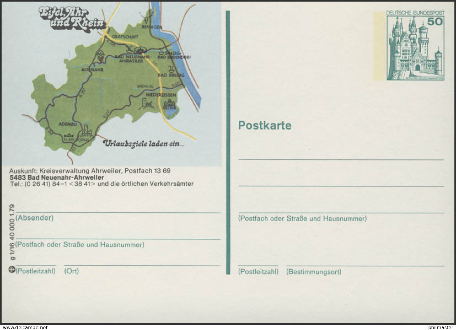 P129-g1/016 - 5483 Bad Neuenahr-Ahrweiler, Grafik ** - Cartes Postales Illustrées - Neuves