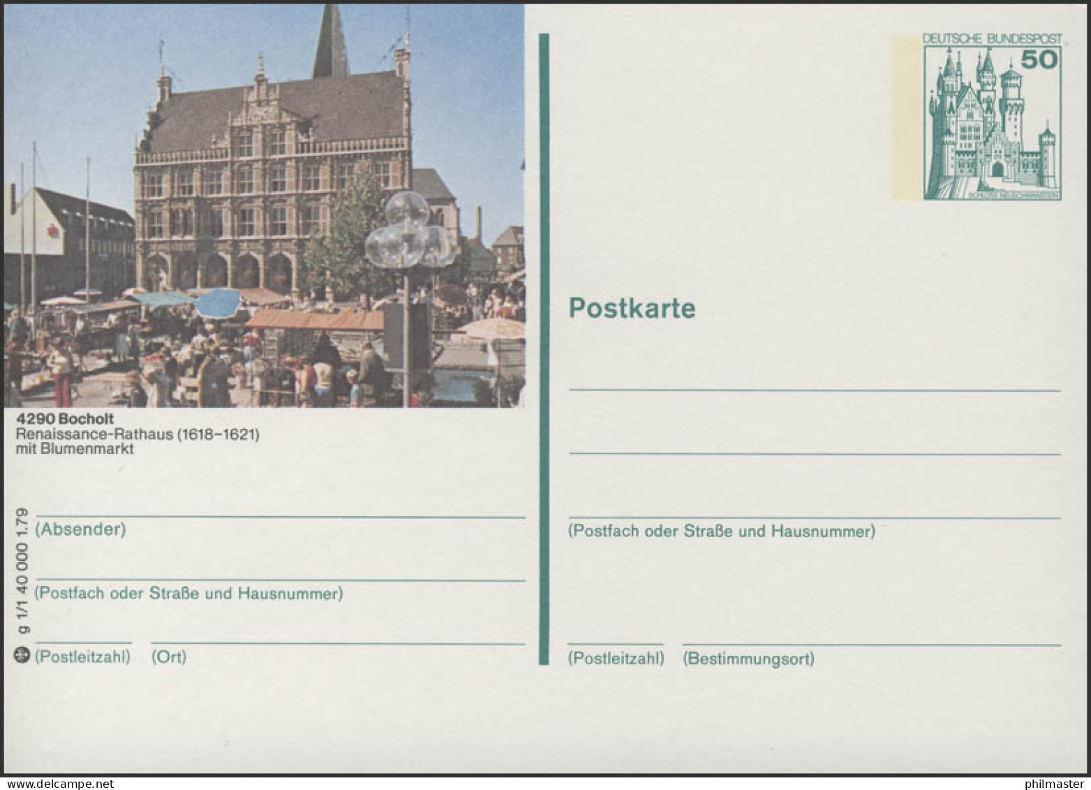 P129-g1/001 - 4290 Bocholt, Renaissance-Rathaus ** - Illustrated Postcards - Mint