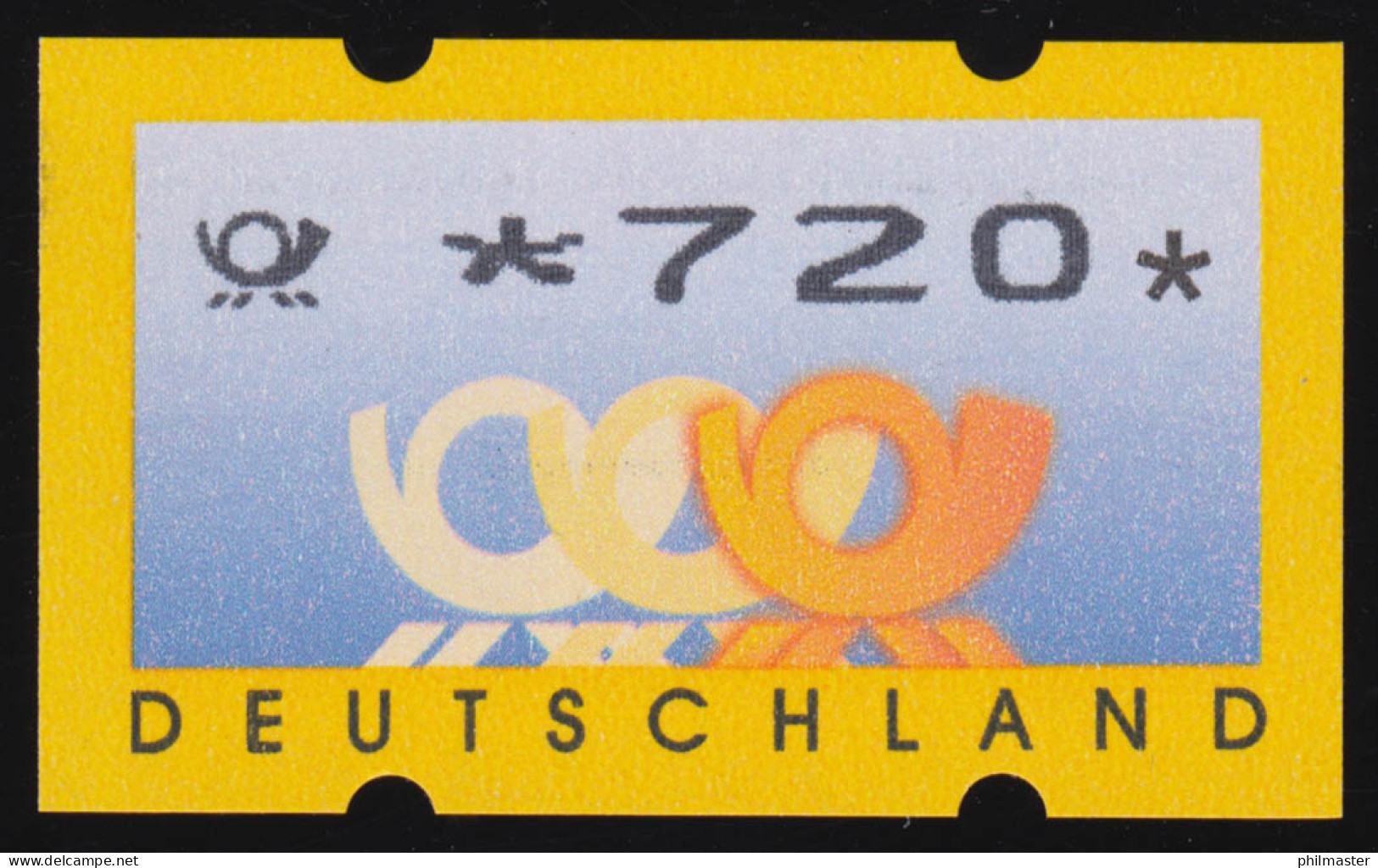 3.3 Posthörner Sielaff Ergänzungswert 720 ** Für Päckchenporto AQ 2.7.2001 - Timbres De Distributeurs [ATM]