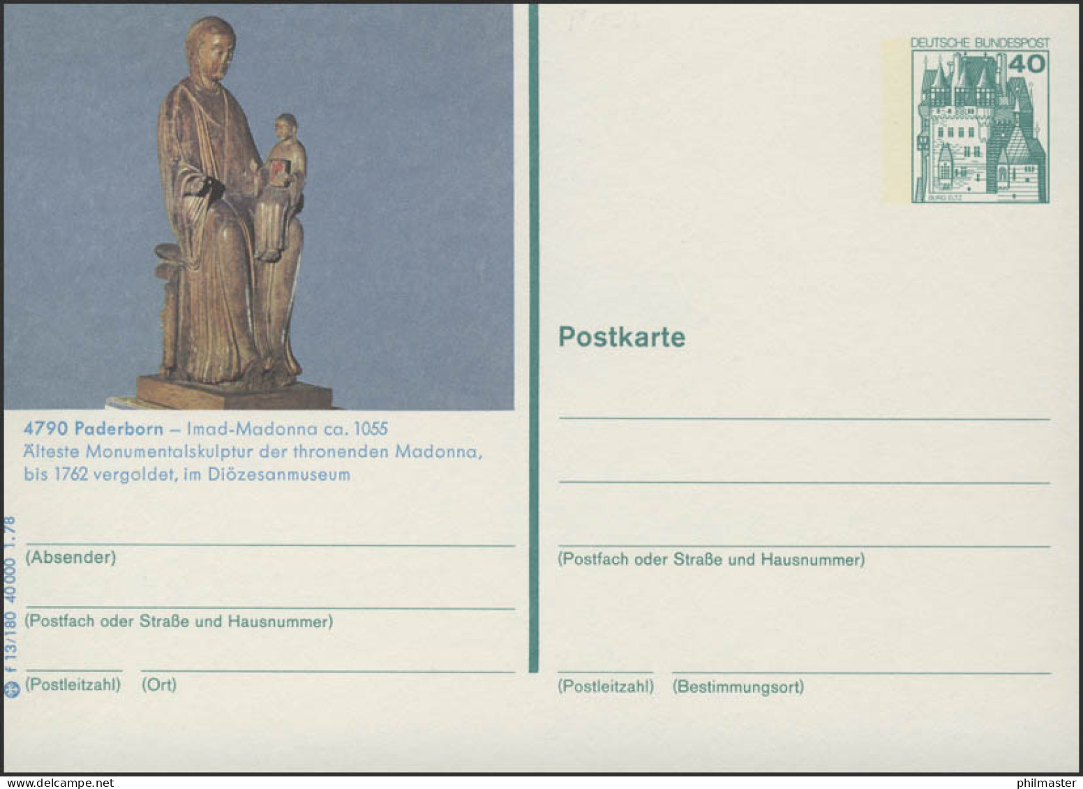 P125-f13/180 - 4790 Paderborn, Imad-Madonna ** - Illustrated Postcards - Mint