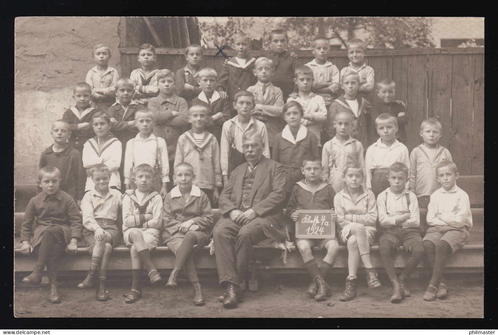Foto AK Kinder Schule Lehrer Klassenfoto, Klasse 4a 1924, Ungebraucht - Autres & Non Classés