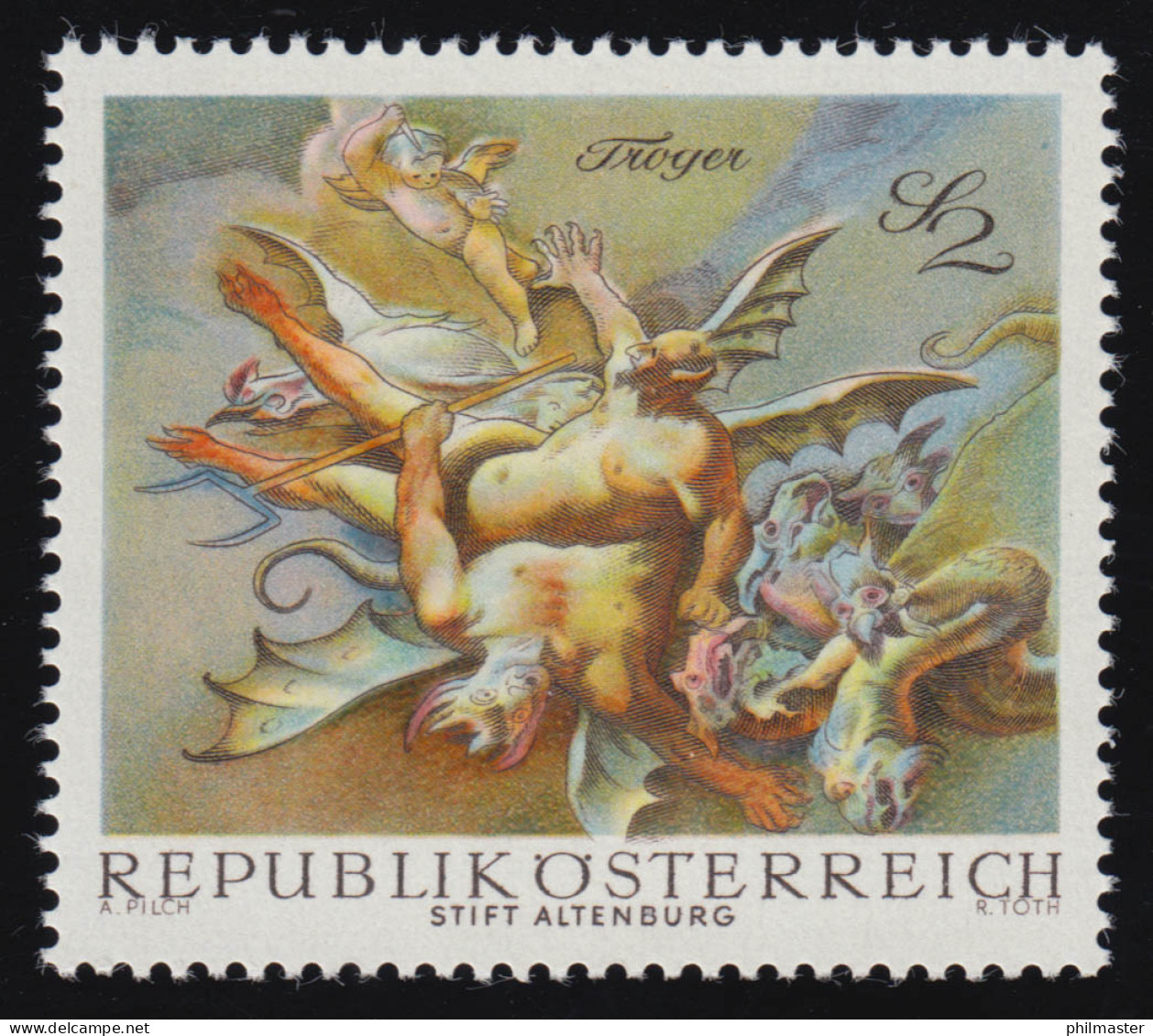 1278 Barocke Fresken, Hl. Michael & David, Stift Altenburg, 2 S, Postfrisch ** - Unused Stamps