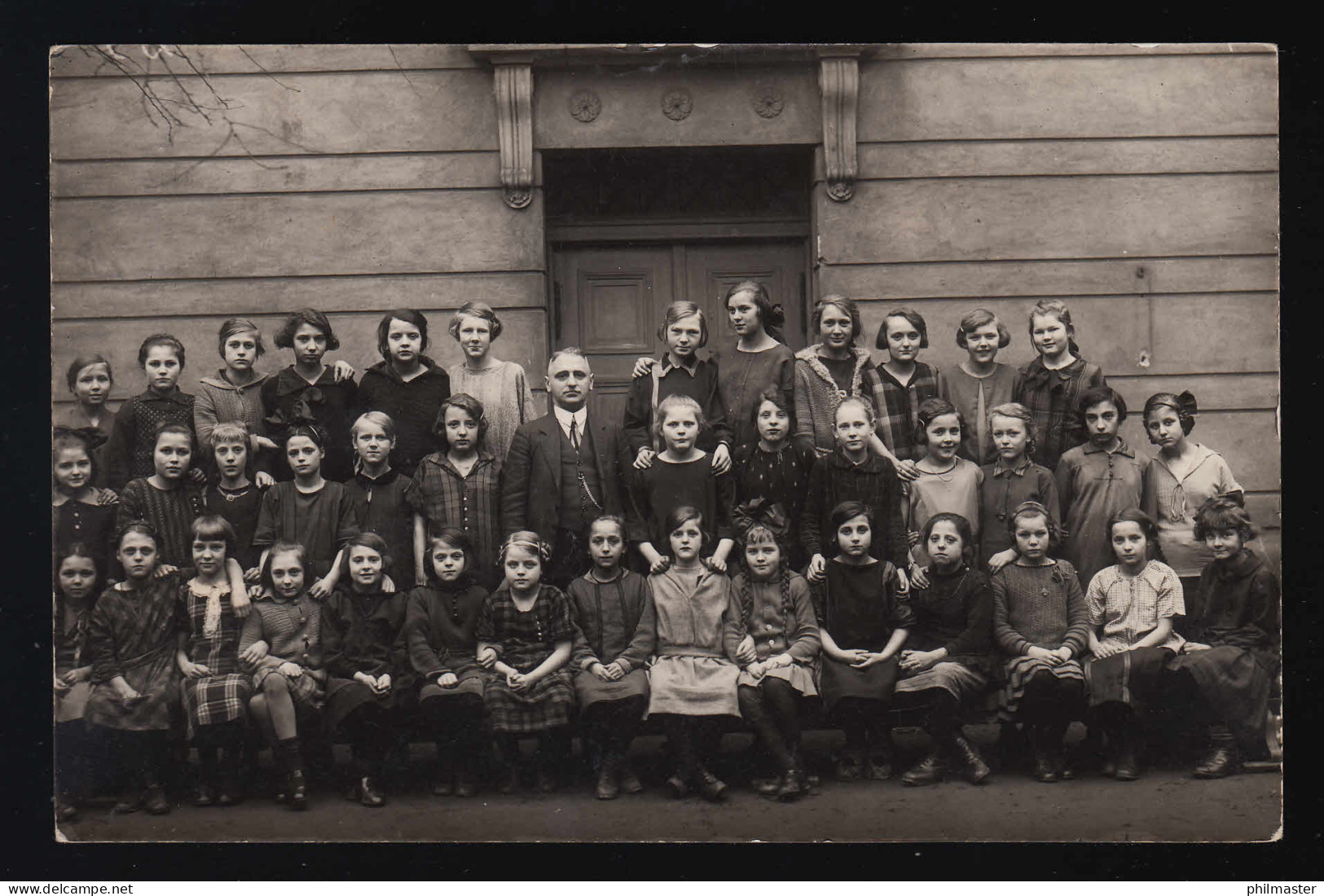 Foto AK Mädchenschule, Klasse, Mädchen, Lehrer, Schule, Ca.1920, Ungebraucht - Otros & Sin Clasificación