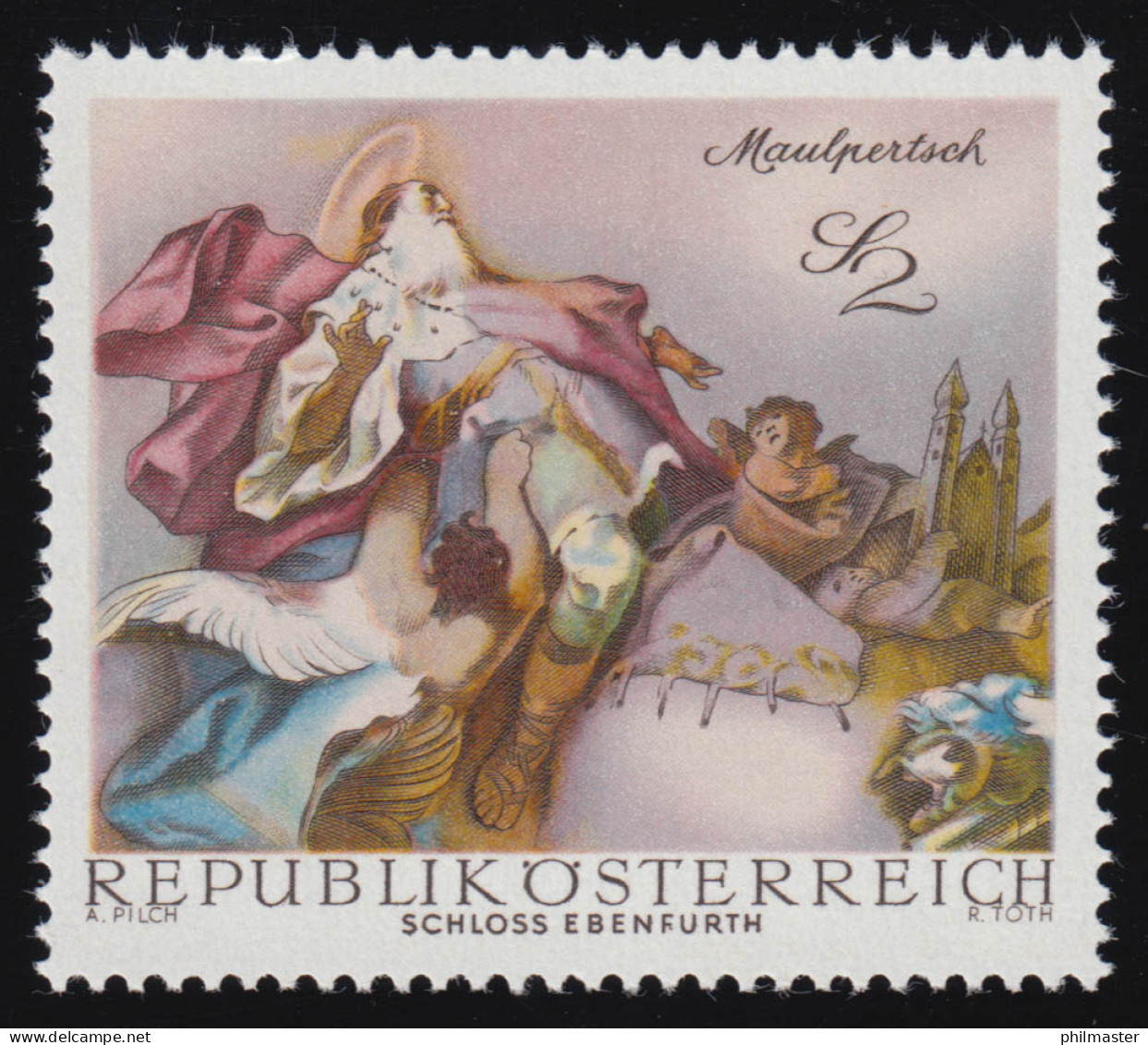 1282 Barocke Fresken, Apotheose Hl. Leopold Schloss Ebenfurth 2 S, Postfrisch ** - Unused Stamps