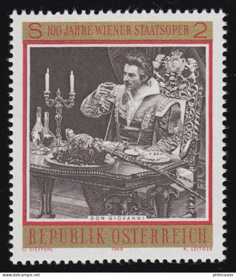 1294 100 J. Wiener Staatsoper, Don Giovanni, Mozart,  2 S, Postfrisch  ** - Ongebruikt