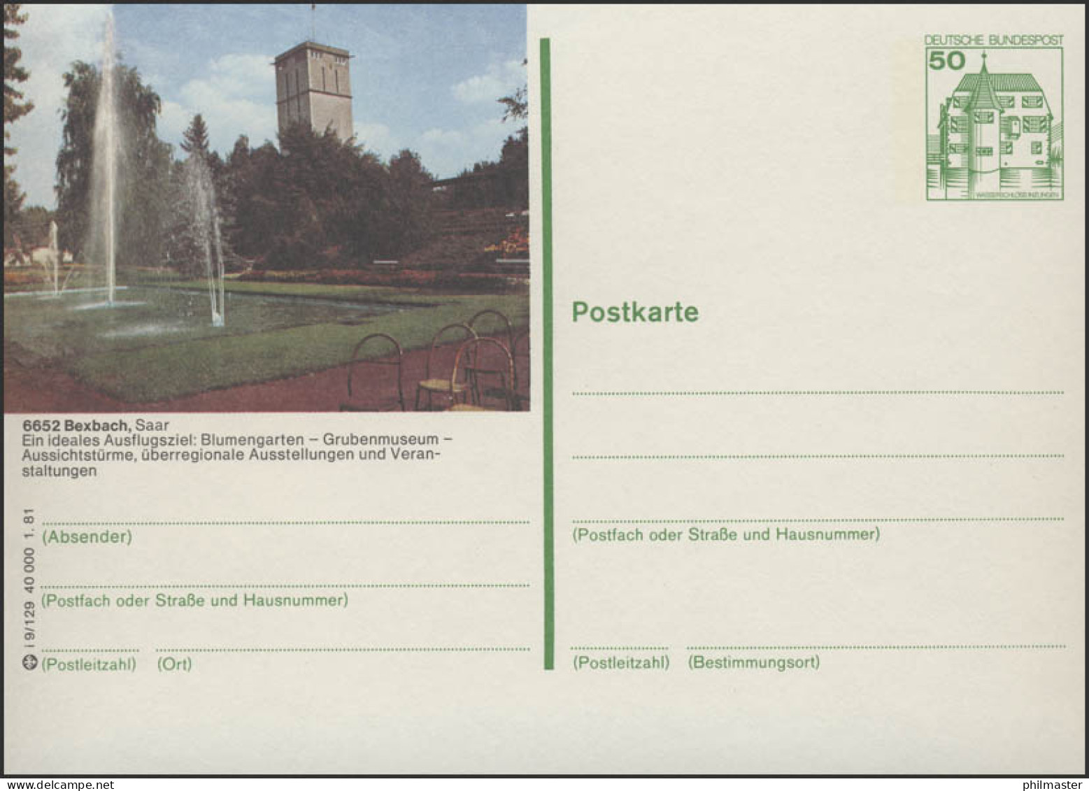 P134-i9/129 - 6652 Bexbach - Blumengarten Grubenmuseum ** - Illustrated Postcards - Mint