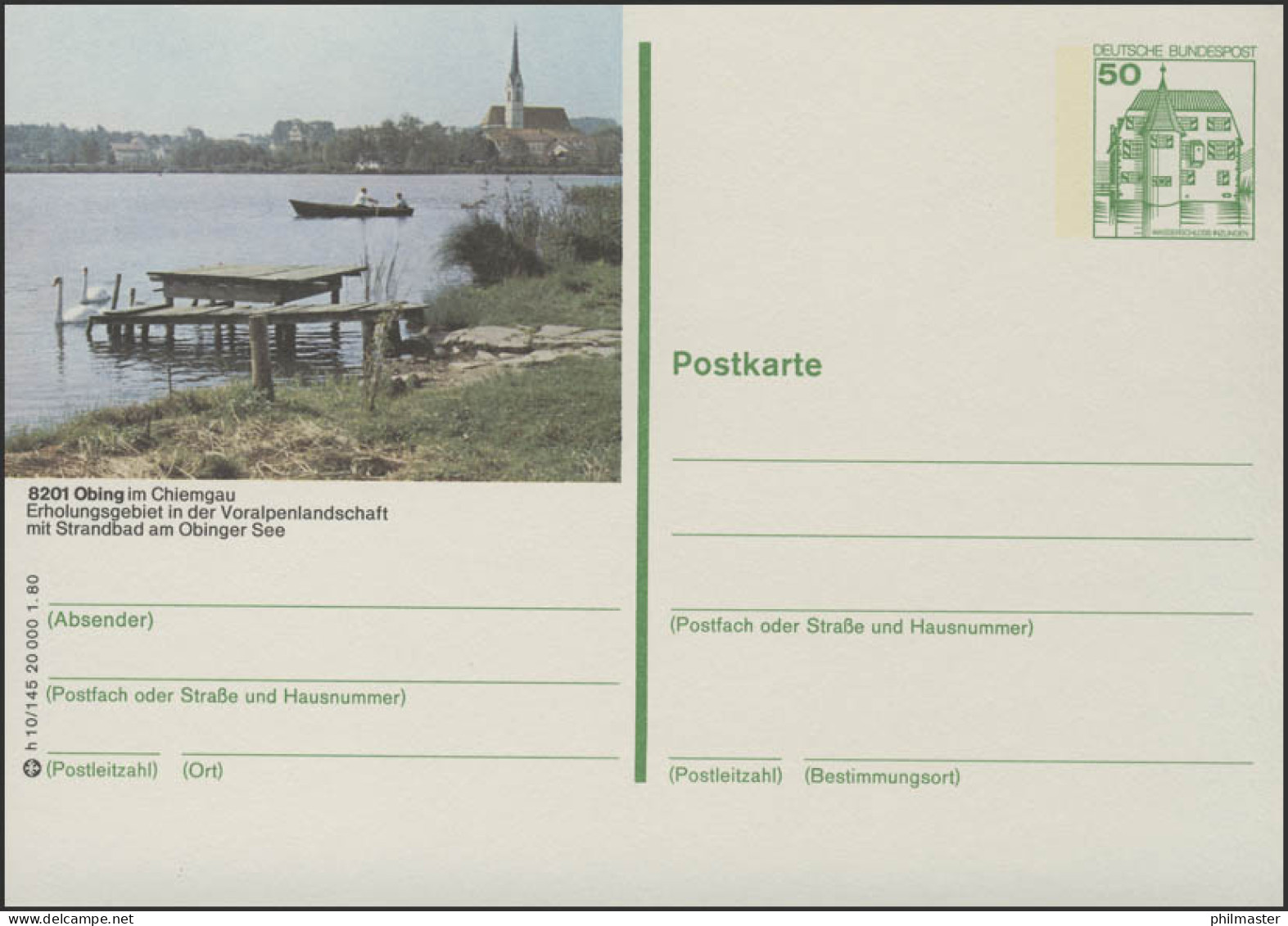 P130-h10/145 - 8201 Obing - Ortsansicht Mit See ** - Postales Ilustrados - Nuevos