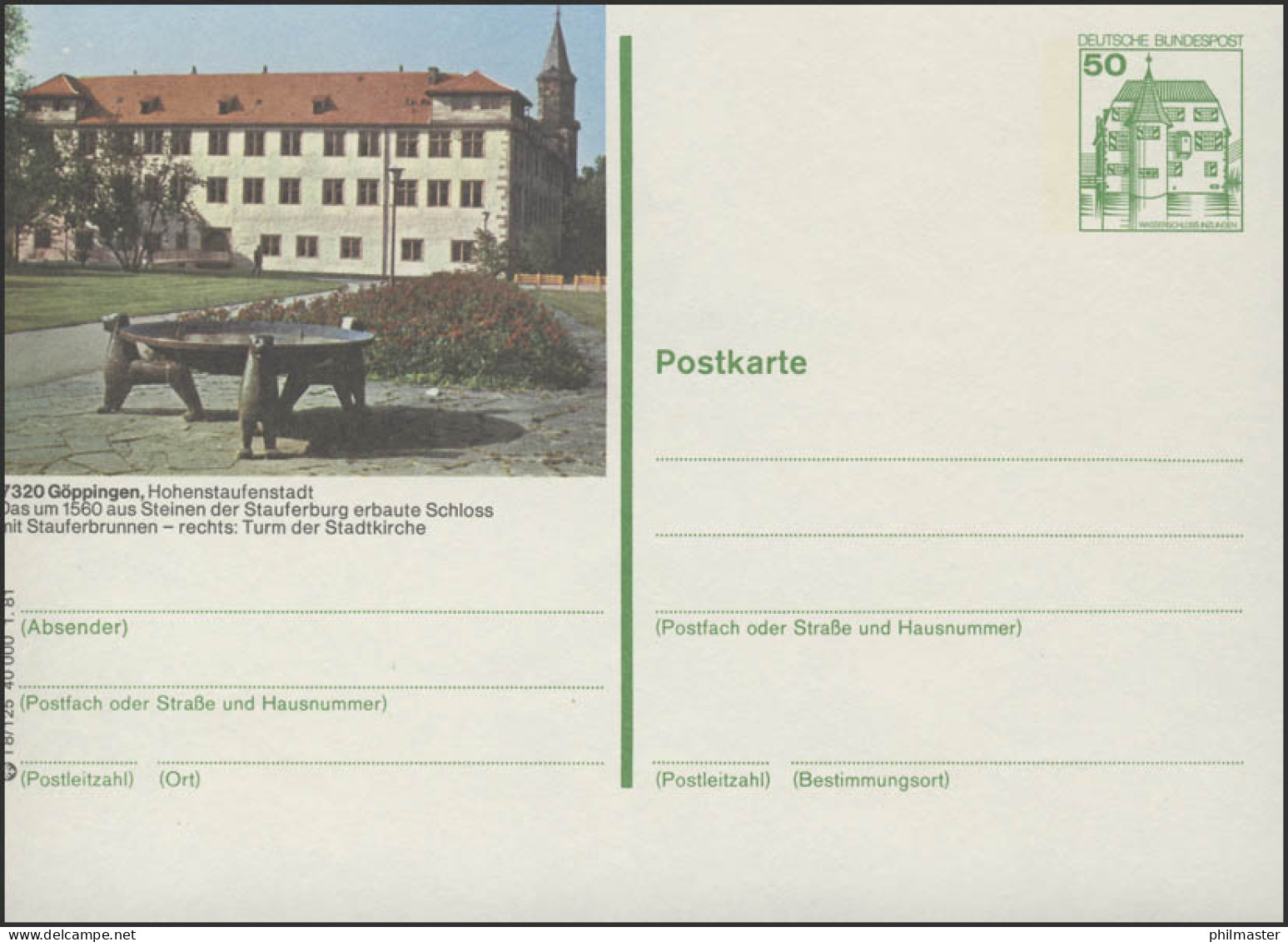 P134-i8/125 - 7320 Göppingen - Schloß ** - Illustrated Postcards - Mint