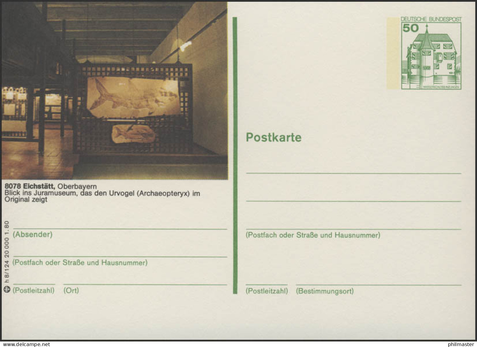 P130-h8/124 - 8078 Eichstädt, Jura-Museum ** - Illustrated Postcards - Mint