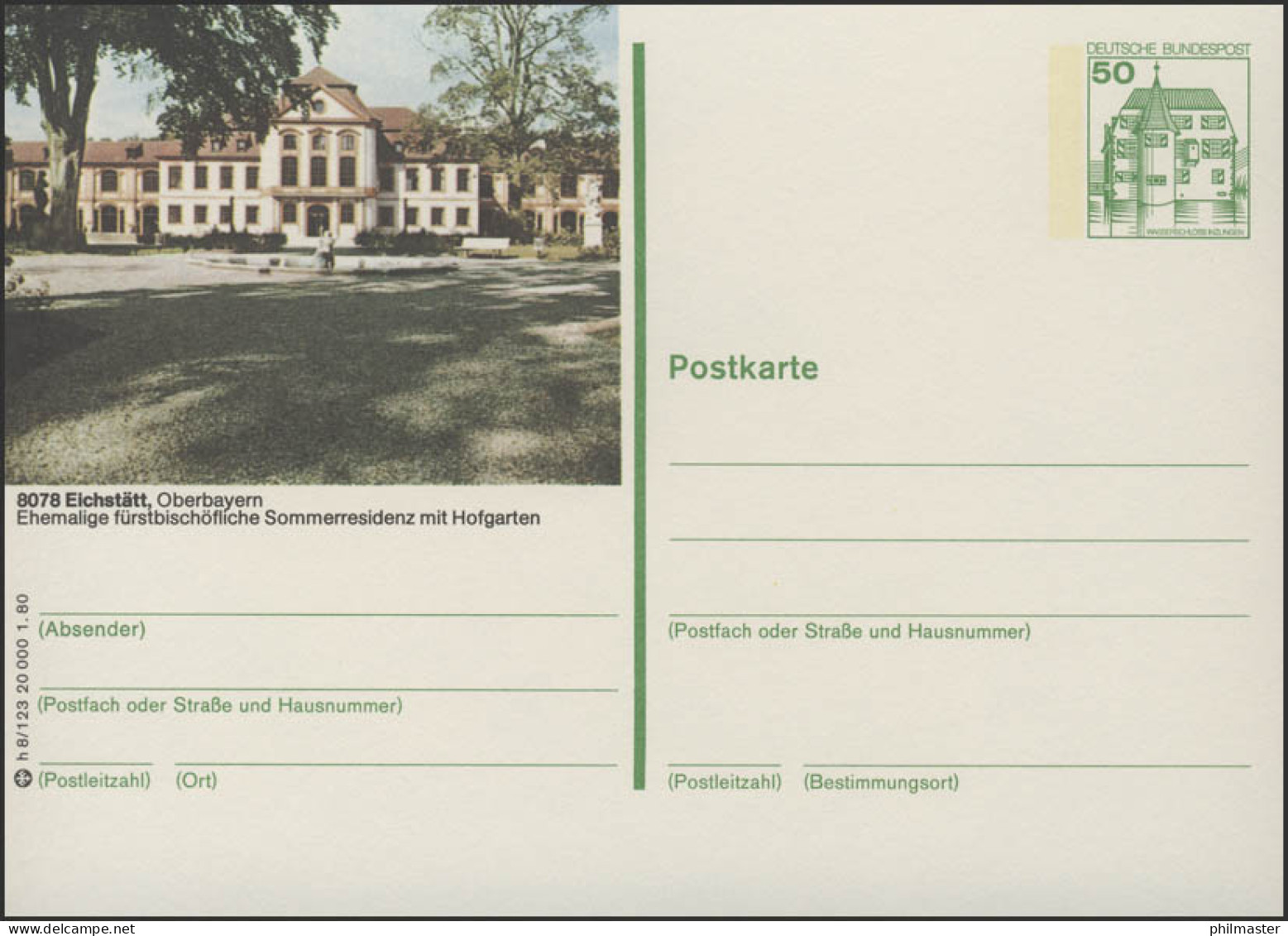 P130-h8/123 - 8078 Eichstädt, Schloß ** - Cartes Postales Illustrées - Neuves