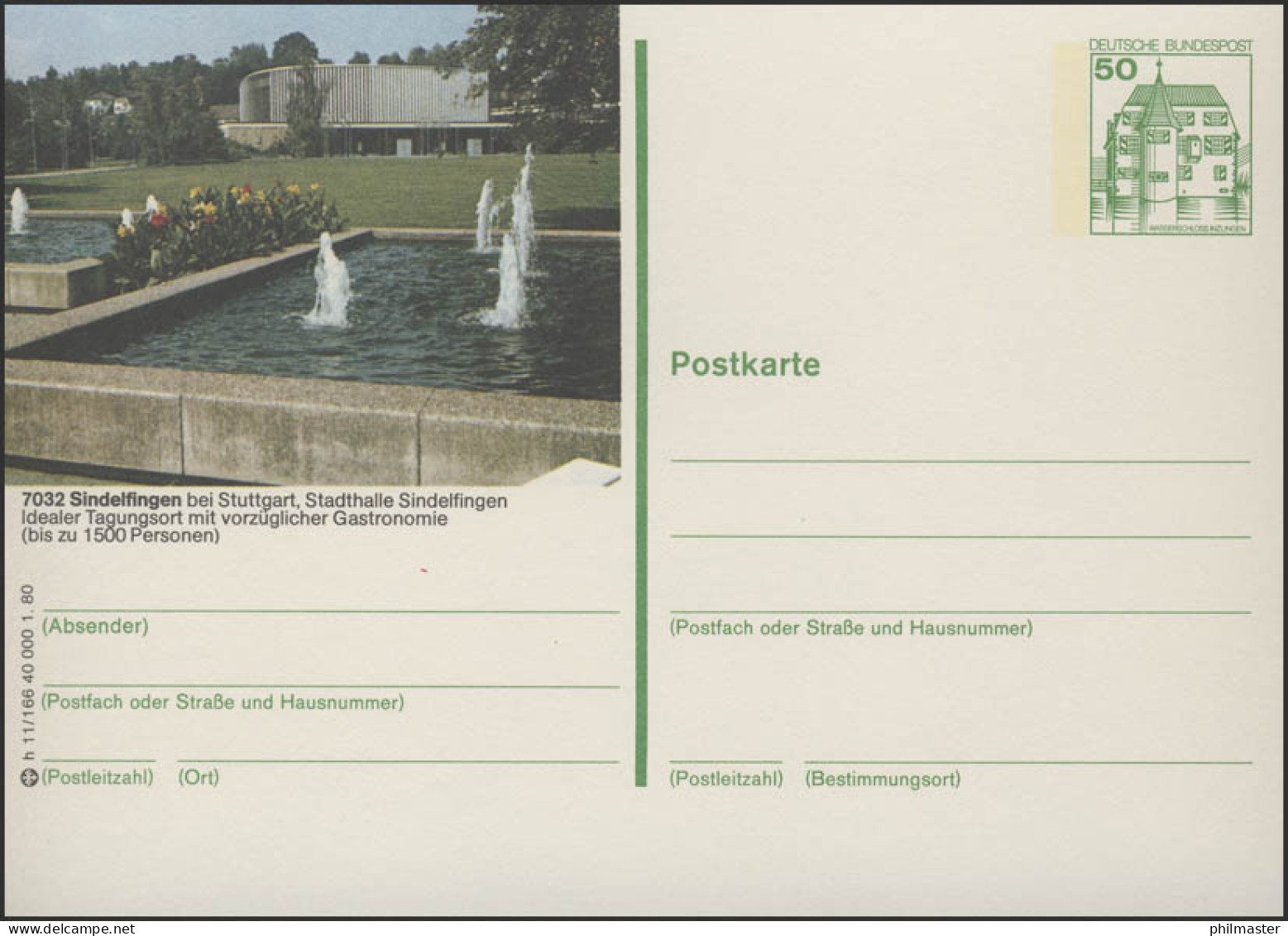 P130-h11/166 - 7032 Sindelfingen, Stadthalle ** - Illustrated Postcards - Mint