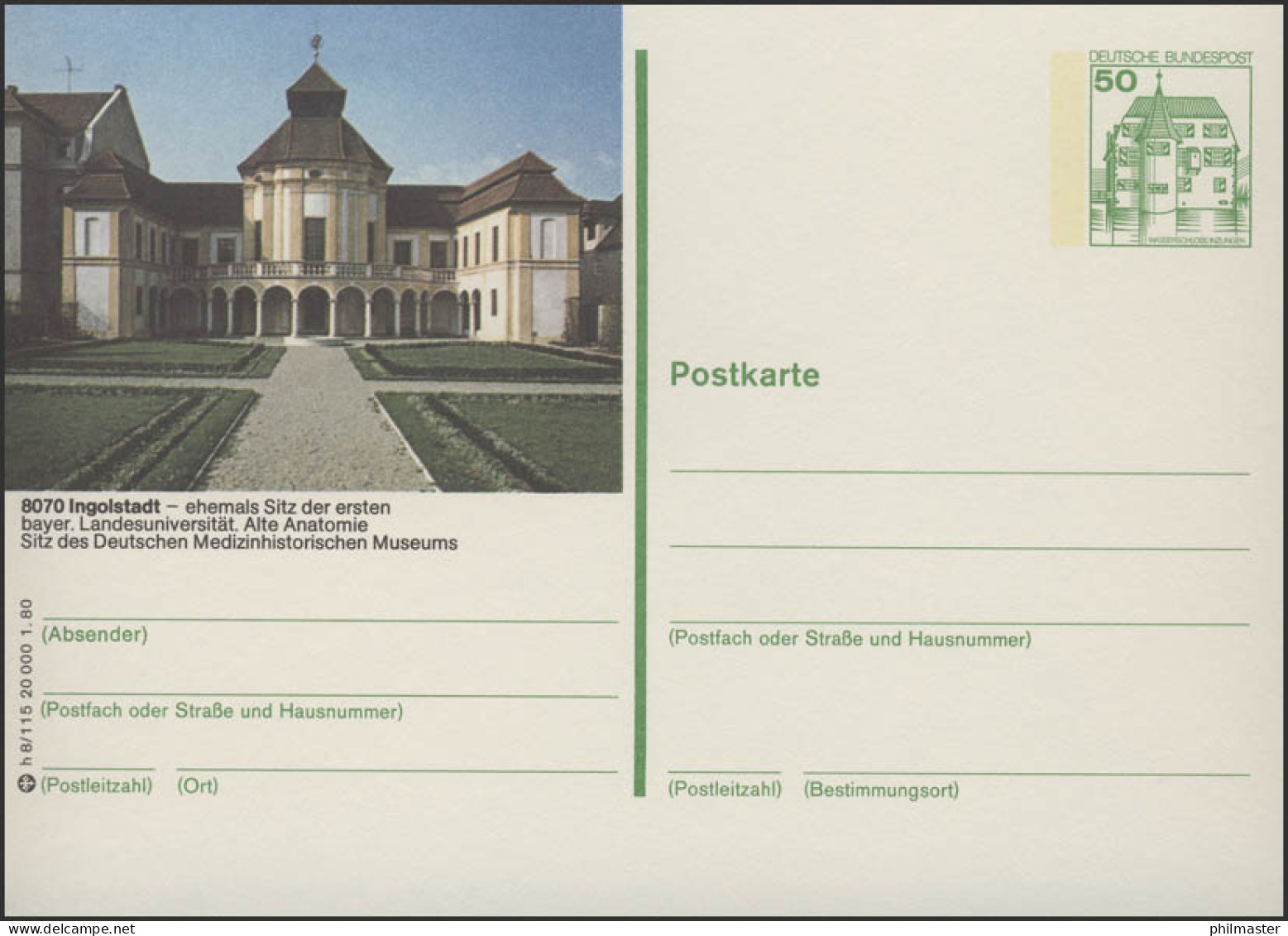 P130-h8/115 - 8070 Ingolstadt, Museum ** - Illustrated Postcards - Mint