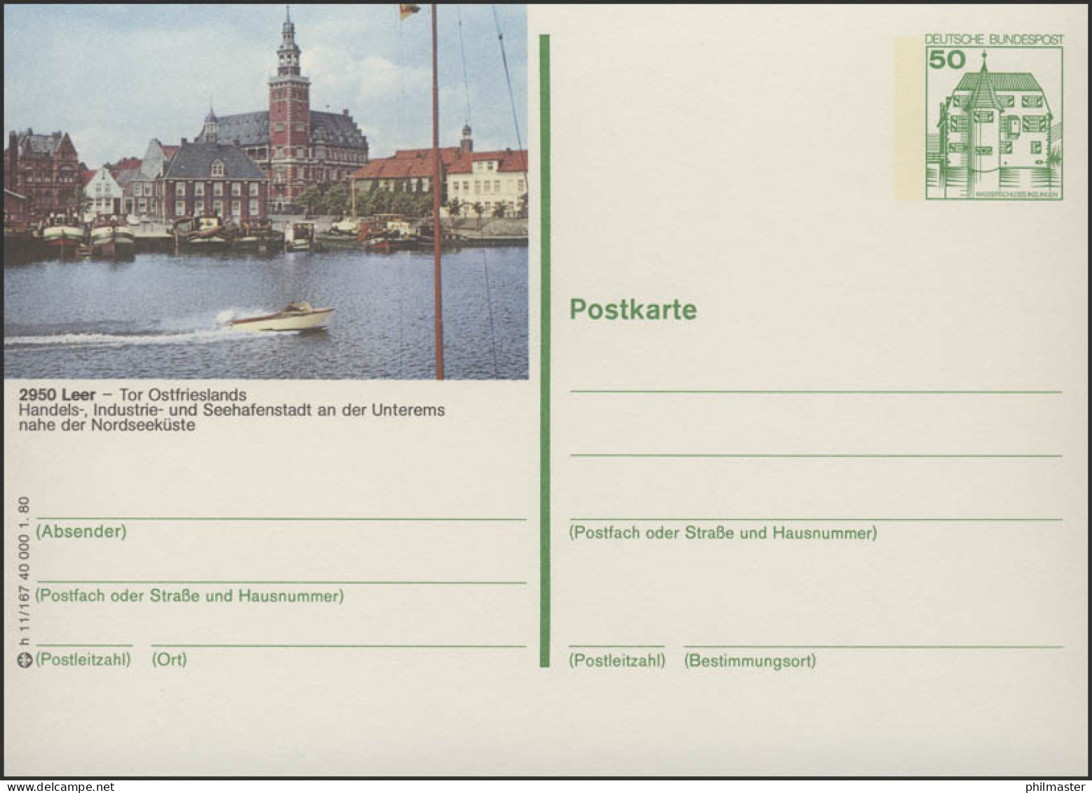 P130-h11/167 - 2950 Leer, Hafen - Illustrated Postcards - Mint