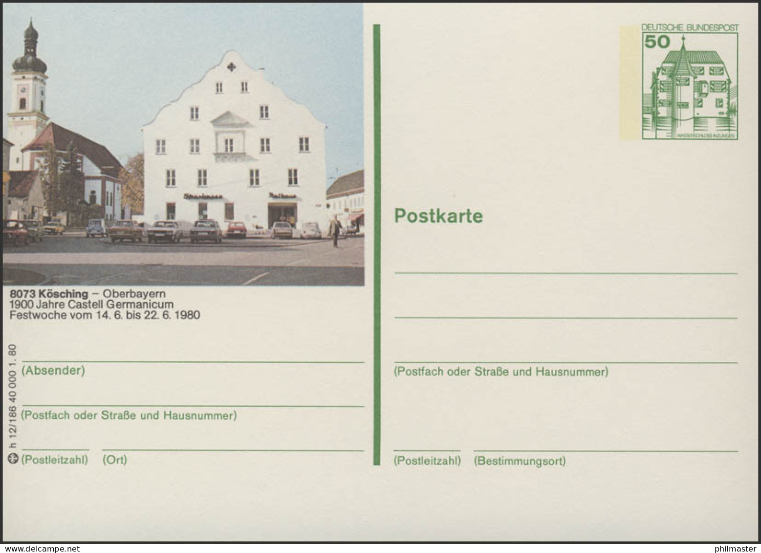 P130-h12/186 - 8073 Kösching, Marktplatz ** - Illustrated Postcards - Mint