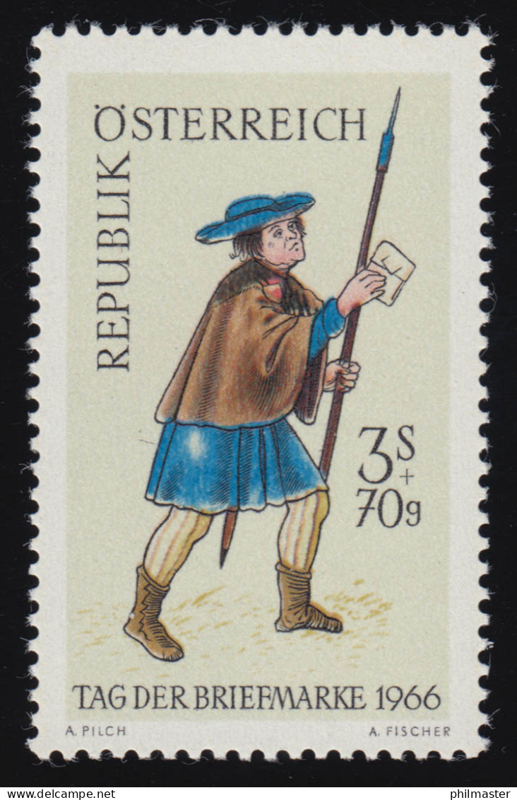 1229 Tag D. Briefmarke, Briefbote, Illustr. Ambraser Heldenbuch, 3 S + 70 G, **  - Nuevos