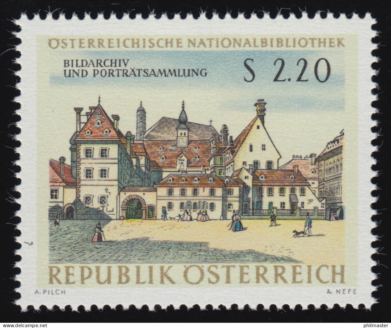 1220 Öst. Nationalbibl., Landhaus Herrengasse Wien, Minoritenkirche, 2.20 S, ** - Ongebruikt