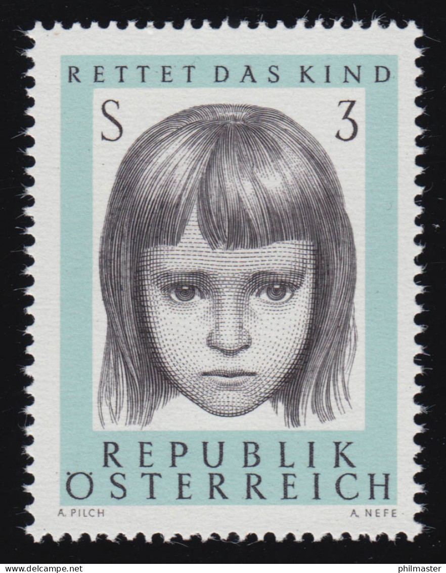 1222 10 J. Öst. Gesellsch. "Rettet Das Kind", Porträt Eines Mädchen, 3 S, ** - Ongebruikt