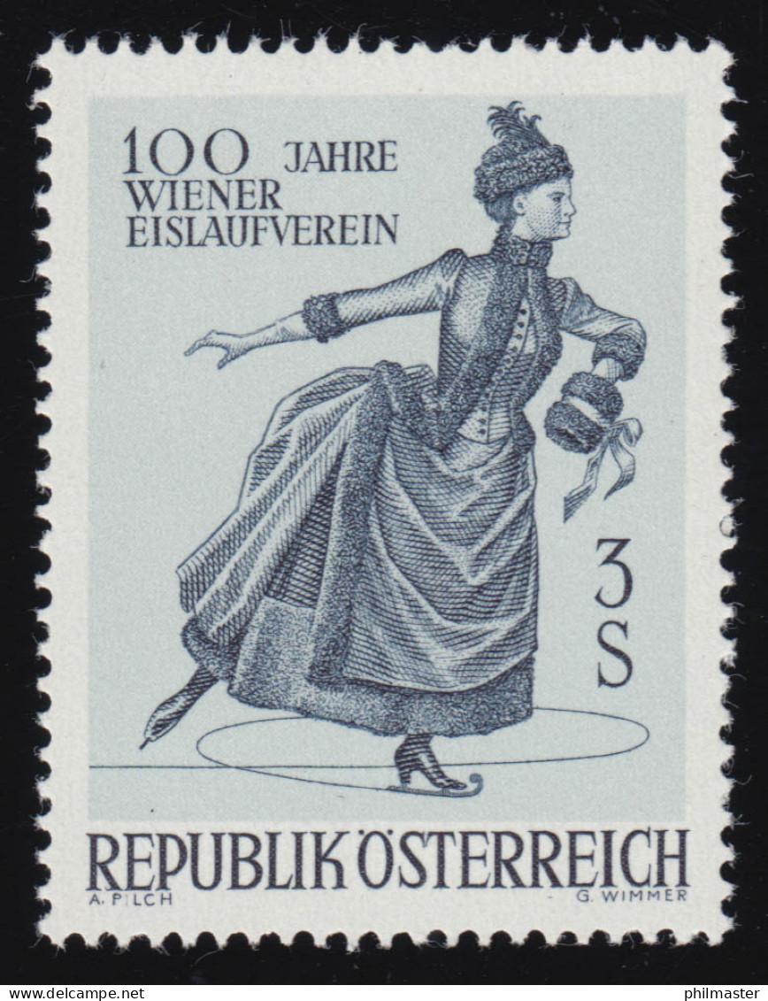 1231 100 Jahre Wiener Eislaufverein, Eiskunstlauf, 3 S, Postfrisch **  - Unused Stamps