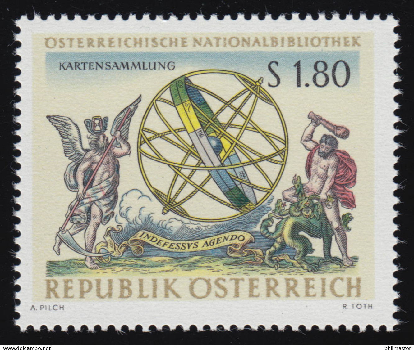 1219 Öst. Nationalbibl., Himmelssphäre, Gott Chronos & Herakles,  1.80 S, ** - Unused Stamps